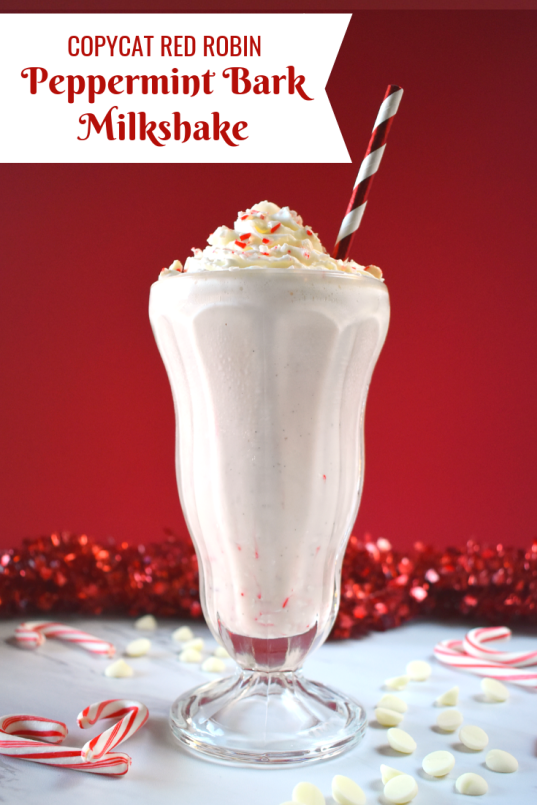 holiday Christmas white chocolate winter peppermint candy cane milkshake red robin