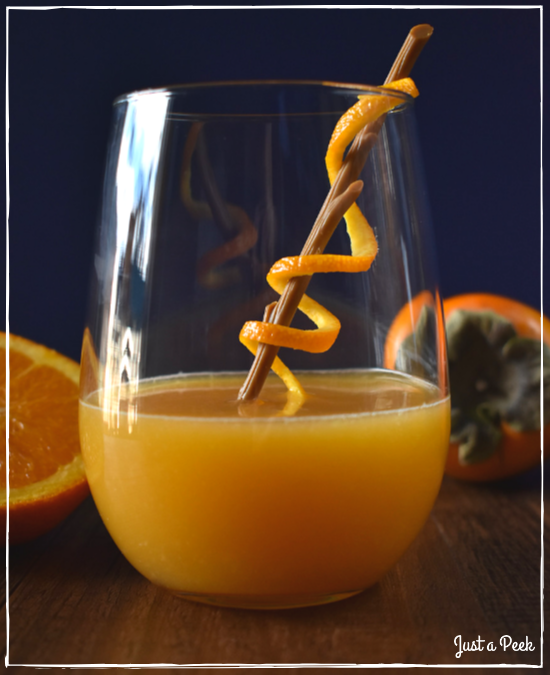 fall cocktail persimmon cognac recipe vanilla orange drink interesting